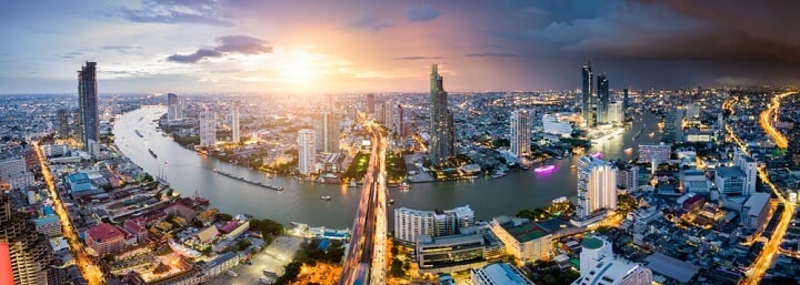 bangkok aerial landscape view